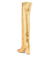 goldene Overknee Stiefel aus Leder von Paris Texas