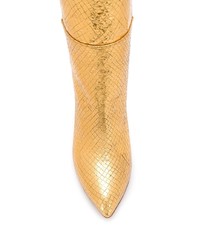 goldene Overknee Stiefel aus Leder von Paris Texas