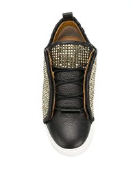 goldene Pailletten niedrige Sneakers von Black Dioniso