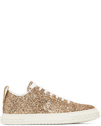 goldene Pailletten niedrige Sneakers