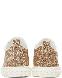 goldene Pailletten niedrige Sneakers von Giuseppe Zanotti