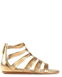 goldene Römersandalen aus Leder von Car Shoe