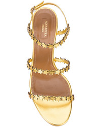 goldene Sandalen von Aquazzura