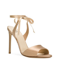 goldene Satin Sandaletten von Francesco Russo