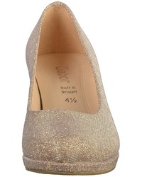 goldene Segeltuch Pumps von Gabor