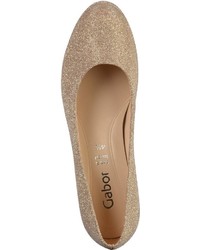 goldene Segeltuch Pumps von Gabor