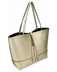 goldene Shopper Tasche aus Leder von COLLEZIONE ALESSANDRO