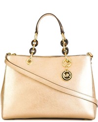 goldene Shopper Tasche aus Leder von MICHAEL Michael Kors