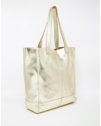 goldene Shopper Tasche aus Leder von Oasis