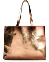 goldene Shopper Tasche aus Leder