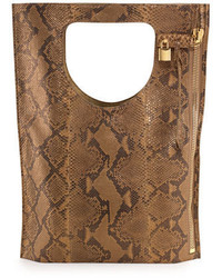 goldene Shopper Tasche mit Schlangenmuster