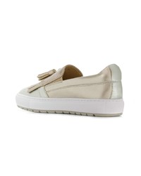 goldene Slip-On Sneakers aus Leder von Geox