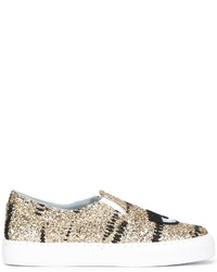 goldene Slip-On Sneakers aus Leder von Chiara Ferragni