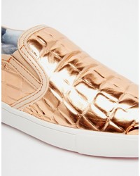 goldene Slip-On Sneakers aus Leder von Ted Baker