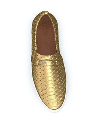 goldene Slip-On Sneakers aus Leder von Swear