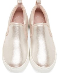 goldene Slip-On Sneakers aus Leder von Marc by Marc Jacobs