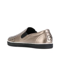 goldene Slip-On Sneakers von Bottega Veneta