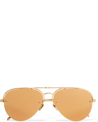 goldene Sonnenbrille von Linda Farrow