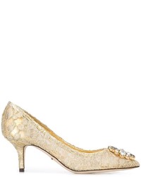 goldene Spitze Pumps von Dolce & Gabbana