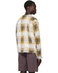 goldene Strickjacke mit Schottenmuster von Stussy