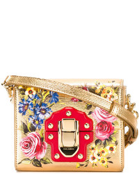 goldene Umhängetasche mit Blumenmuster von Dolce & Gabbana