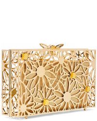 goldene verzierte Clutch von Charlotte Olympia