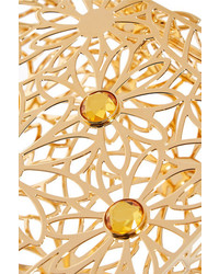 goldene verzierte Clutch von Charlotte Olympia