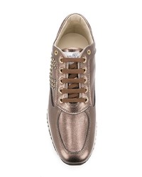 goldene verzierte Leder niedrige Sneakers von Hogan