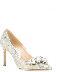 goldene verzierte Leder Pumps von Jimmy Choo