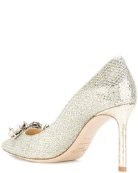 goldene verzierte Leder Pumps von Jimmy Choo