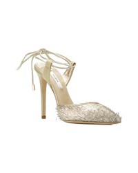 goldene verzierte Leder Pumps von Olgana