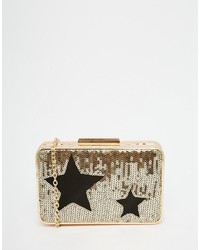 goldene verzierte Pailletten Clutch