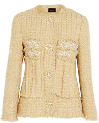 goldene verzierte Tweed-Jacke von Simone Rocha