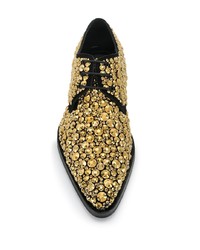 goldene Wildleder Derby Schuhe von Dolce & Gabbana