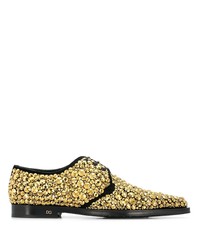 goldene Wildleder Derby Schuhe von Dolce & Gabbana