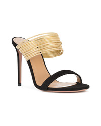 goldene Wildleder Sandaletten von Aquazzura