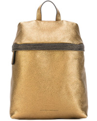 goldener Leder Rucksack von Brunello Cucinelli