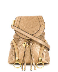 goldener Leder Rucksack von See by Chloe
