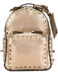 goldener Leder Rucksack von Valentino