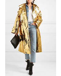 goldener Leder Trenchcoat von PushBUTTON