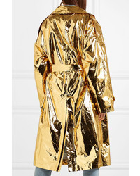 goldener Leder Trenchcoat von PushBUTTON