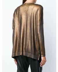 goldener Pullover mit einem Rundhalsausschnitt von Avant Toi