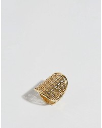 goldener Ring mit Blumenmuster von Asos