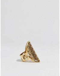 goldener Ring mit Blumenmuster von Asos