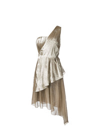 goldenes ausgestelltes Kleid von Adam Lippes