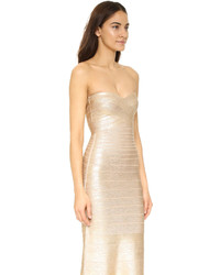 goldenes Ballkleid von Herve Leger