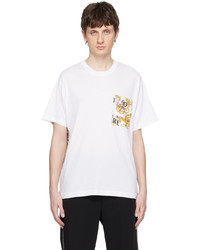 goldenes bedrucktes T-Shirt mit einem Rundhalsausschnitt von VERSACE JEANS COUTURE