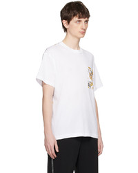 goldenes bedrucktes T-Shirt mit einem Rundhalsausschnitt von VERSACE JEANS COUTURE