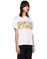 goldenes bedrucktes T-Shirt mit einem Rundhalsausschnitt von VERSACE JEANS COUTURE