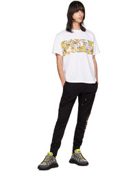 goldenes bedrucktes T-Shirt mit einem Rundhalsausschnitt von VERSACE JEANS COUTURE